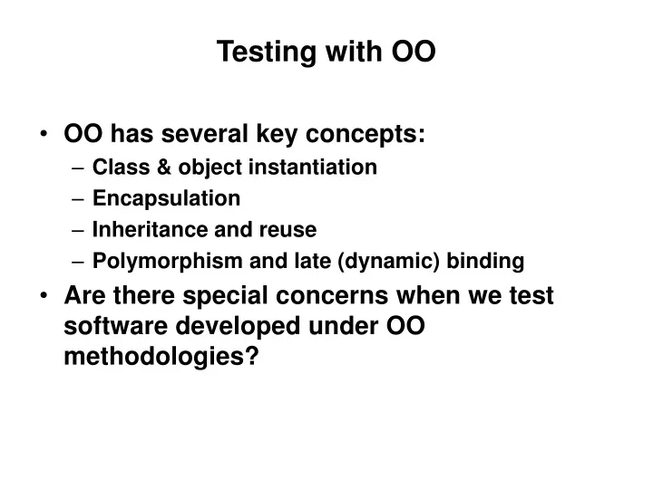 testing with oo