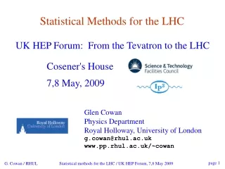 Statistical Methods for the LHC
