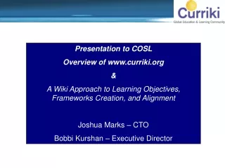 Presentation to COSL Overview of curriki &amp;