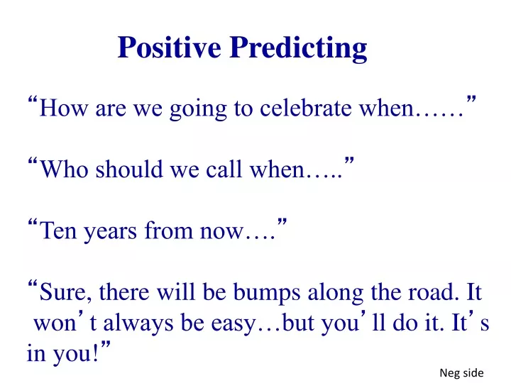 positive predicting