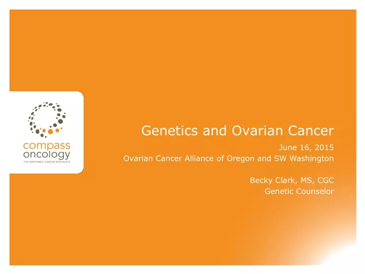 genetics and ovarian cancer