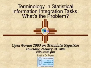 Terminology in Statistical Information Integration Tasks: What’s the Problem?