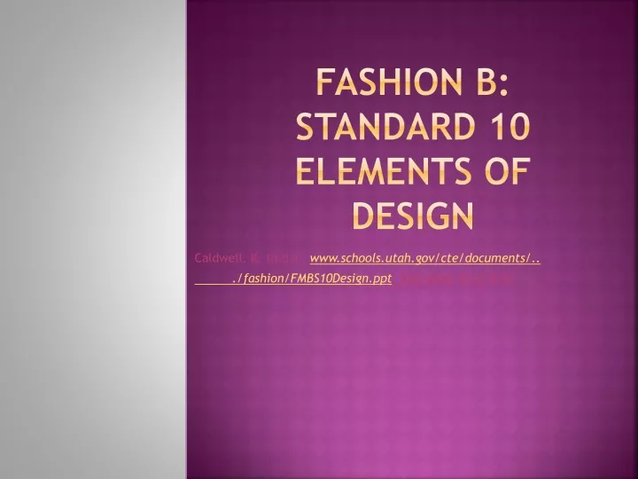 fashion b standard 10 elements of design