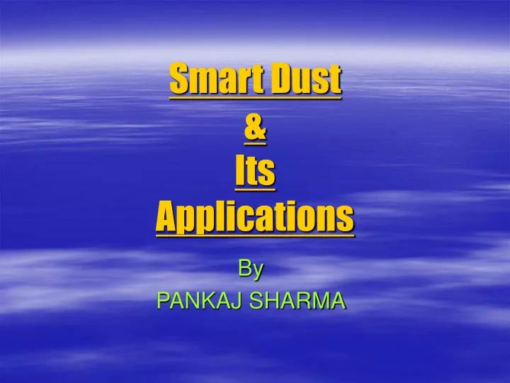 smart dust its applications