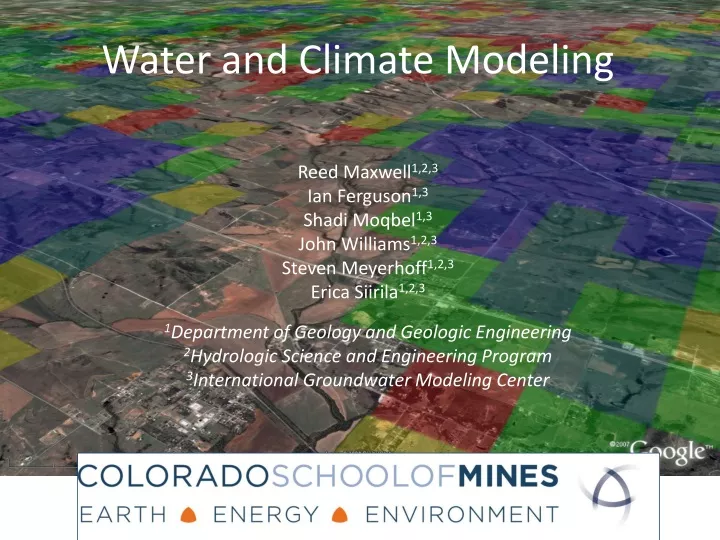 water and climate modeling