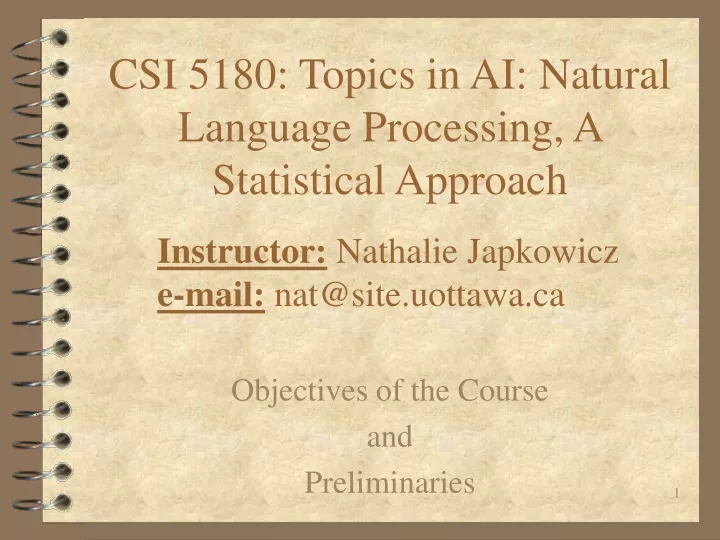 csi 5180 topics in ai natural language processing a statistical approach