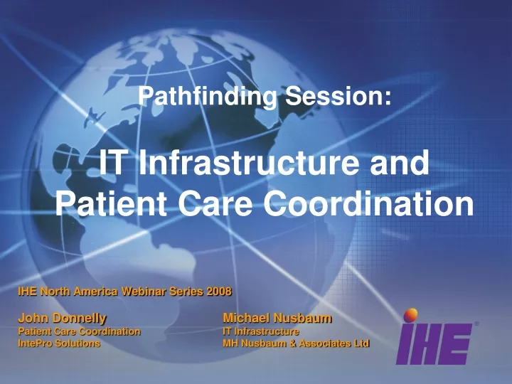 pathfinding session it infrastructure and patient care coordination