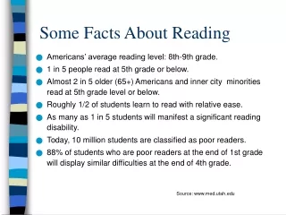 Some Facts About Reading