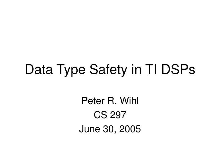 data type safety in ti dsps
