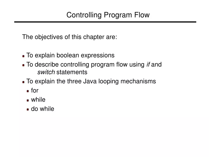 controlling program flow