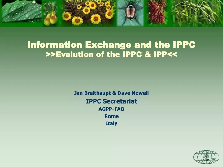 information exchange and the ippc evolution of the ippc ipp