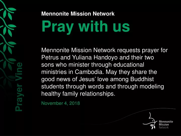 mennonite mission network pray with us