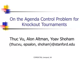 On the Agenda Control Problem for Knockout Tournaments