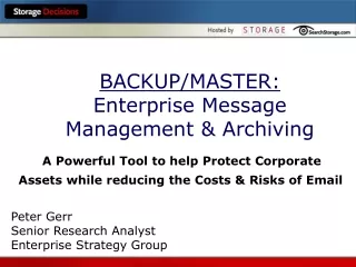 BACKUP/MASTER: Enterprise Message Management &amp; Archiving
