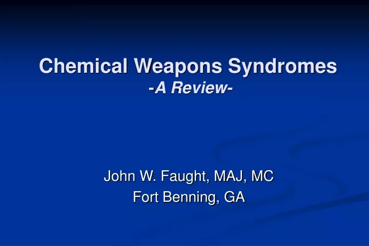 chemical weapons syndromes a review