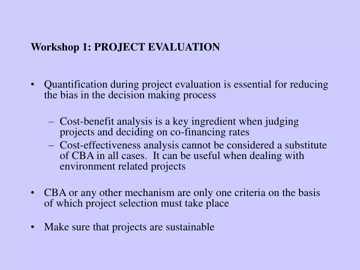 workshop 1 project evaluation