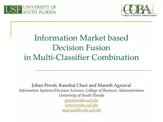 Information Market based  Decision  Fusion  in Multi-Classifier Combination