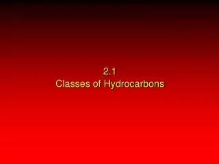 2.1 Classes of Hydrocarbons