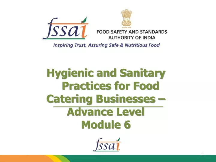 hygienic and sanitary practices for food catering
