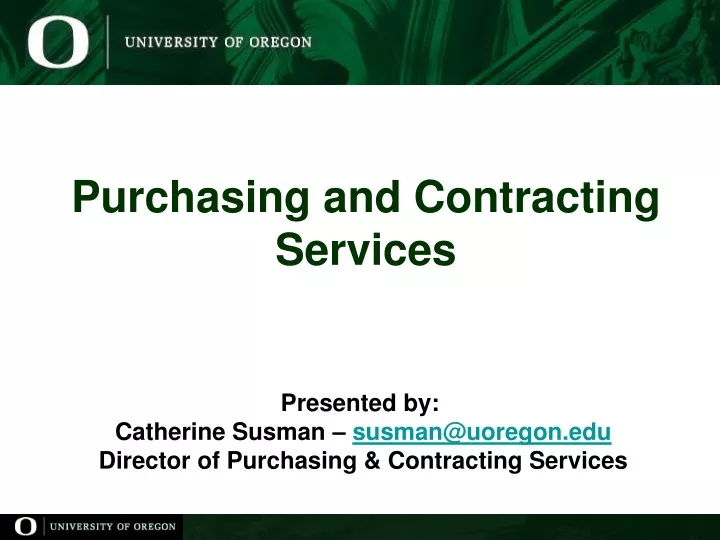 purchasing and contracting services