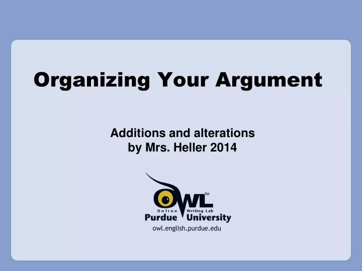 organizing your argument
