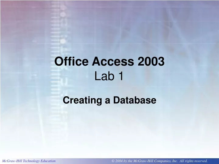 office access 2003 lab 1