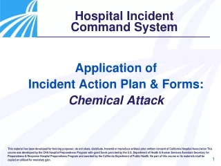Application of  Incident Action Plan &amp; Forms: Chemical Attack