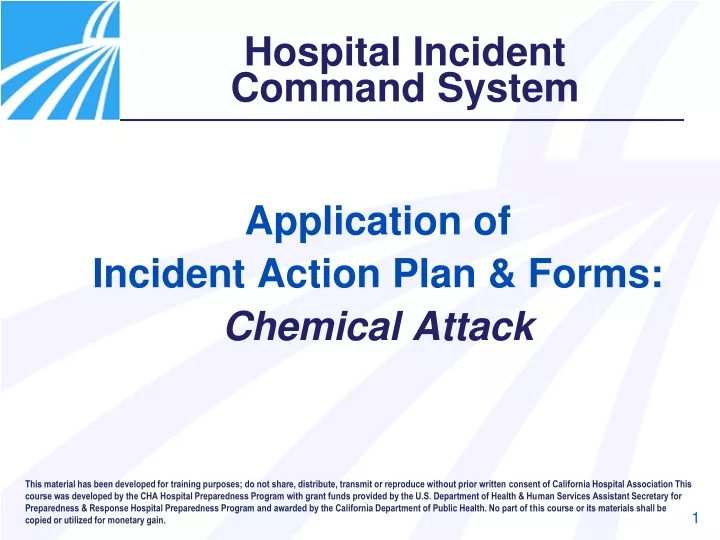 application of incident action plan forms chemical attack