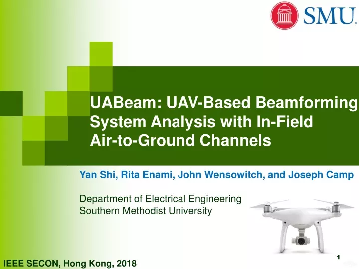 uabeam uav based beamforming system analysis with in field air to ground channels