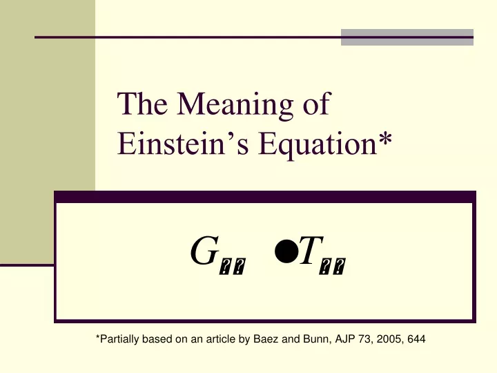 the meaning of einstein s equation
