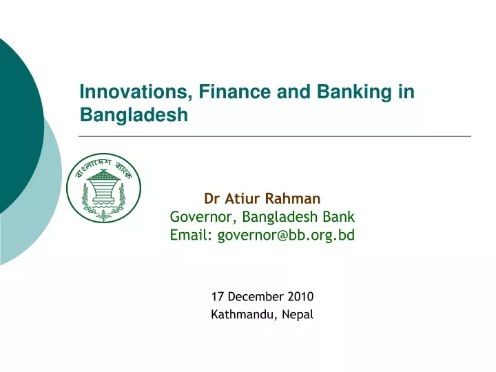 innovations finance and banking in bangladesh