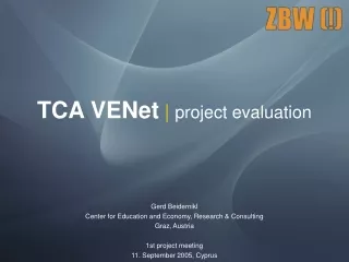 TCA VENet | project evaluation