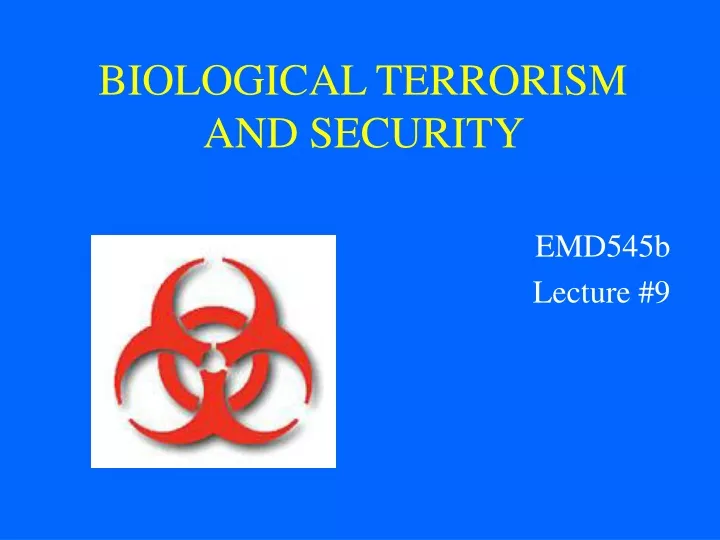 biological terrorism and security
