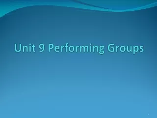 Unit 9 Performing Groups