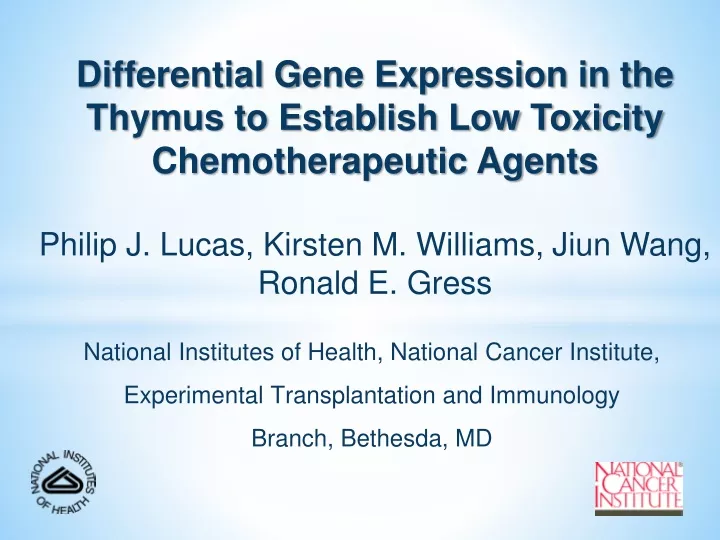 differential gene expression in the thymus
