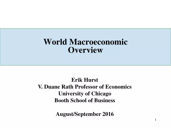 world macroeconomic overview