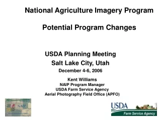 National Agriculture Imagery Program Potential Program Changes