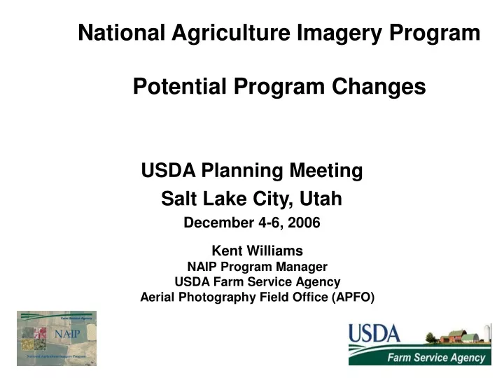 national agriculture imagery program potential program changes
