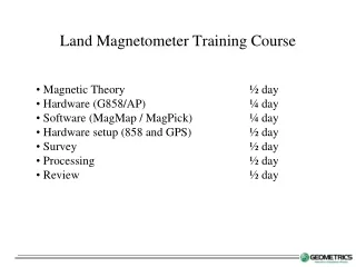 Land Magnetometer Training Course