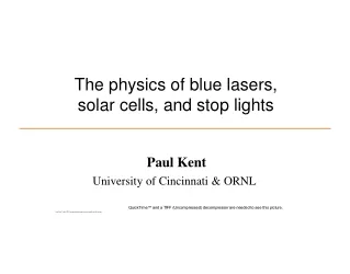 The physics of blue lasers,  solar cells, and stop lights