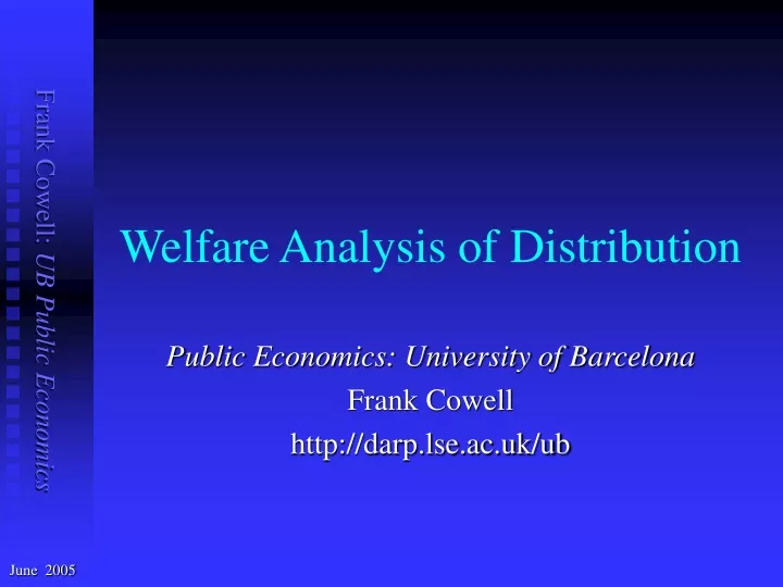 welfare analysis of distribution