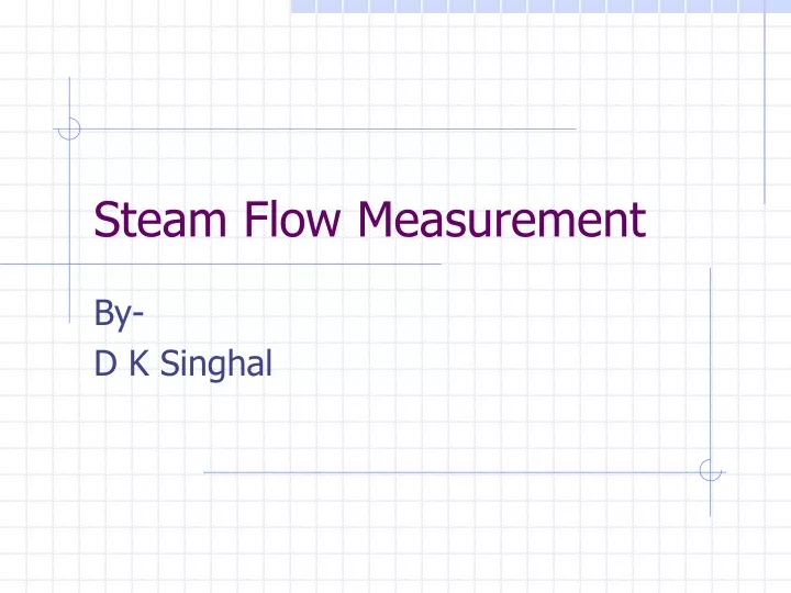 steam flow measurement