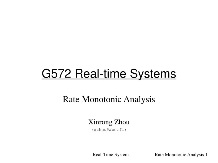 g572 real time systems