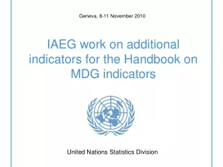 IAEG work on additional indicators for the Handbook on MDG indicators