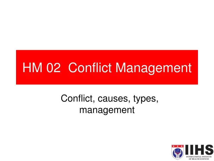 hm 02 conflict management