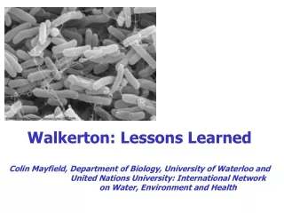 Walkerton:  Lessons Learned