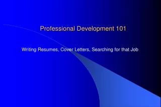 Professional Development 101