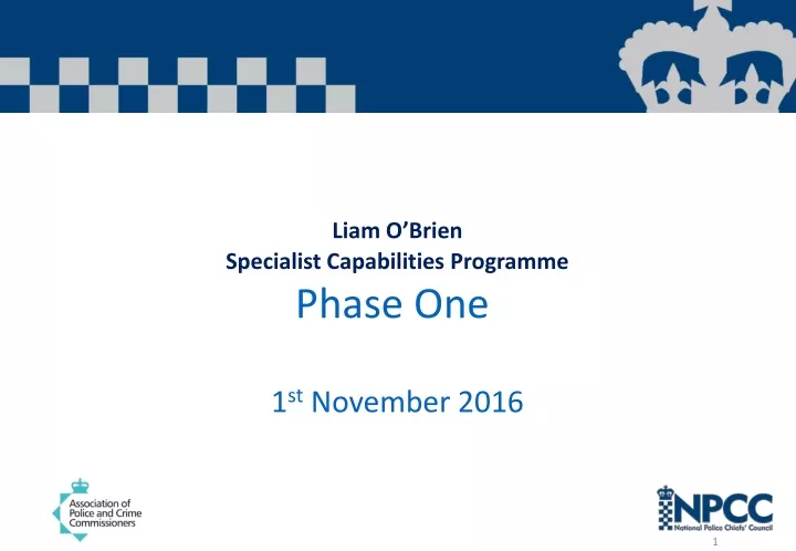 liam o brien specialist capabilities programme
