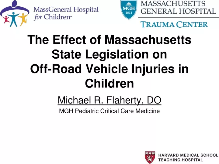 the effect of massachusetts state legislation on off road vehicle injuries in children