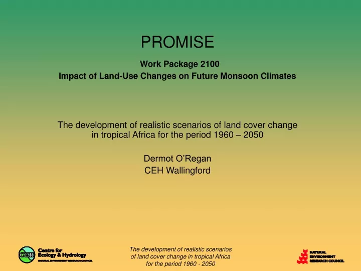 promise work package 2100 impact of land use changes on future monsoon climates